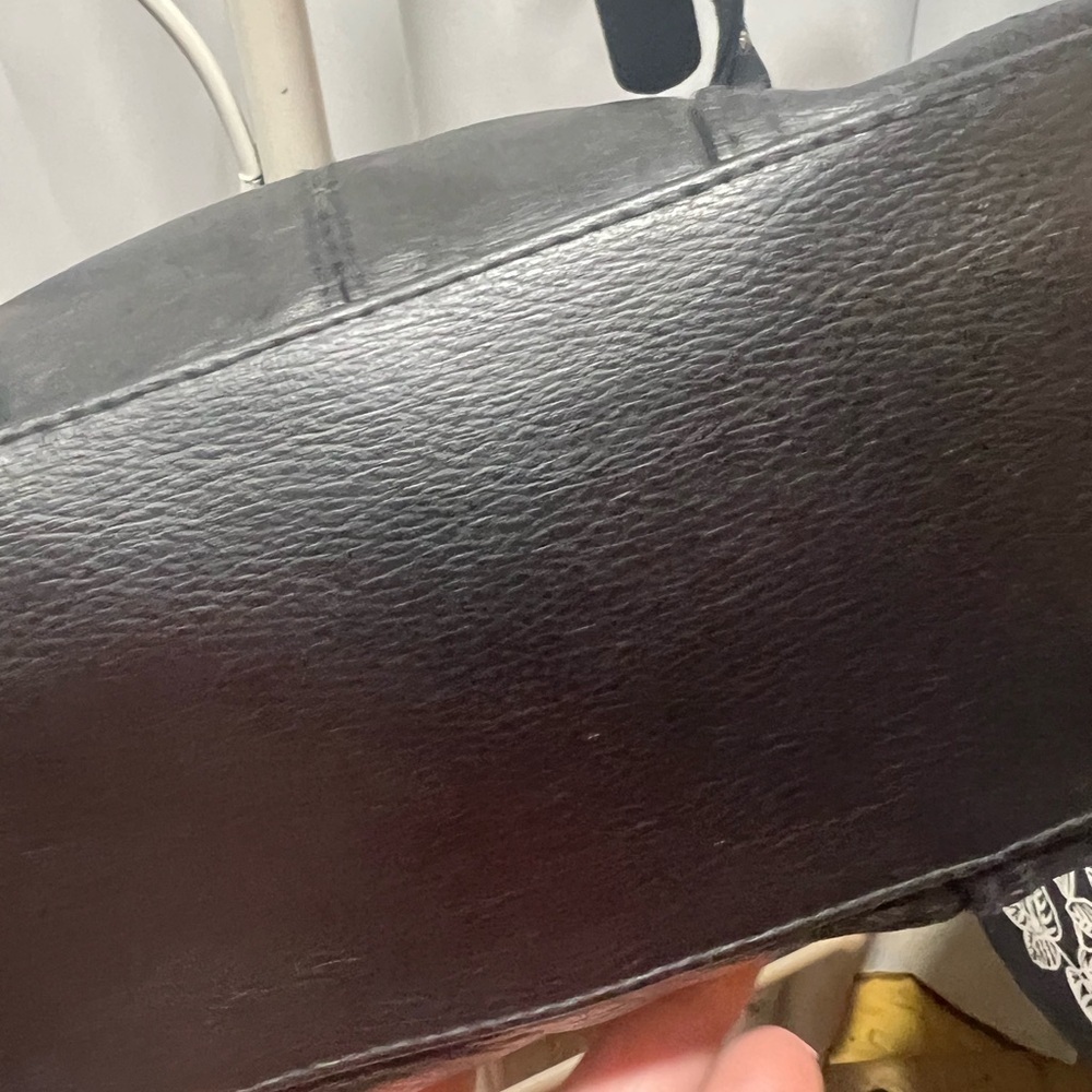 Stone & Co Black Pebbled Leather Crossbody Bag Silver Hardware Teal Lining - Picture 10 of 13